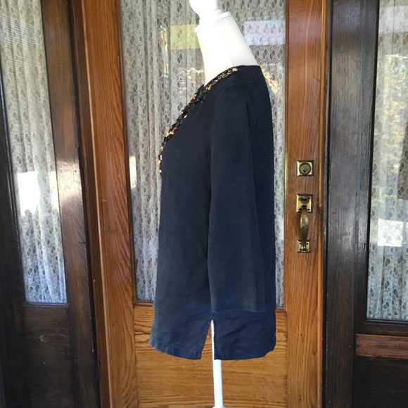 Michael Kors black blouse with beadwork Size Small - Picture 4 of 7